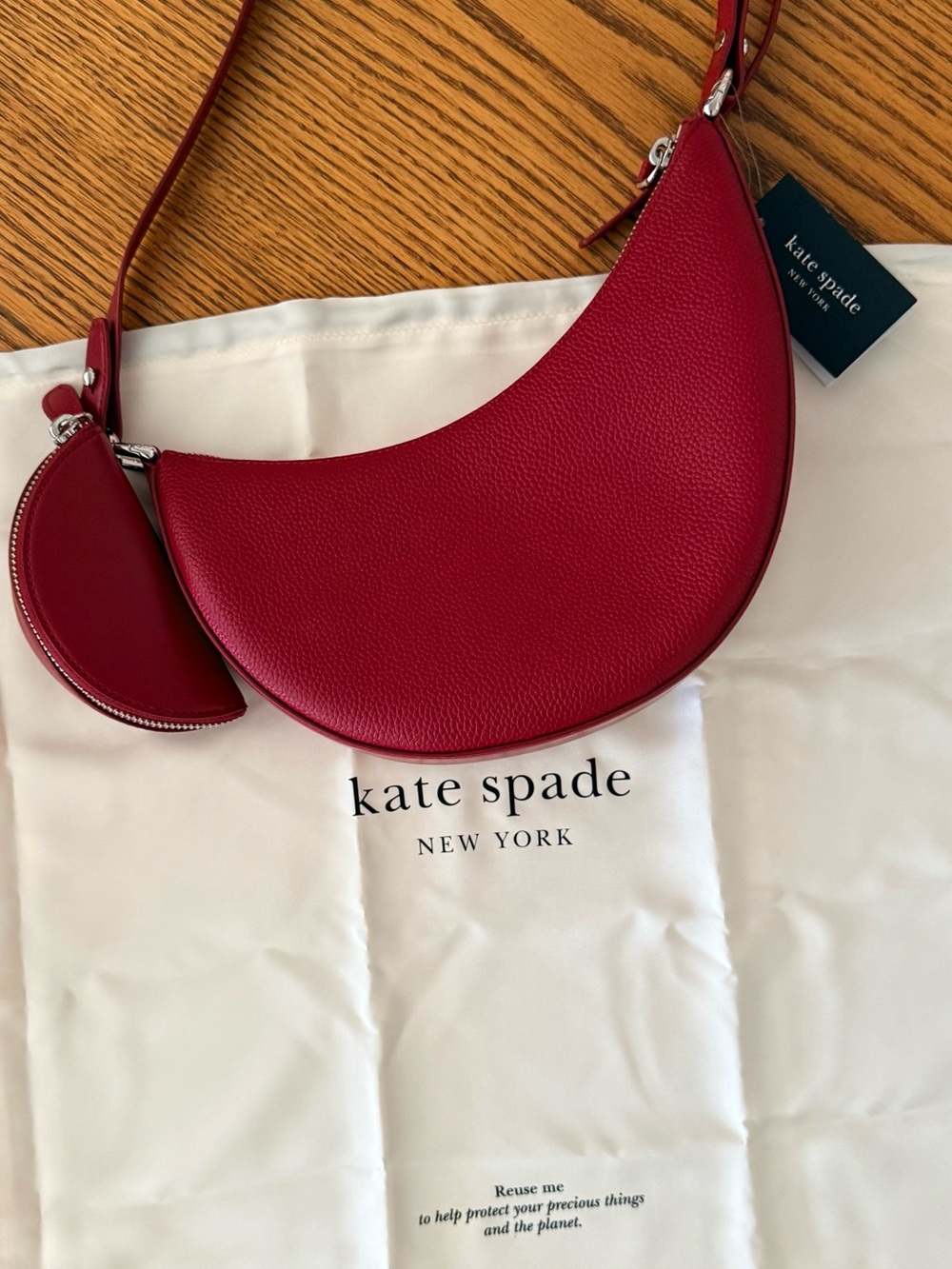 KATE SPADE Duo Crossbody Bag - Red Jam - Picture 14 of 15